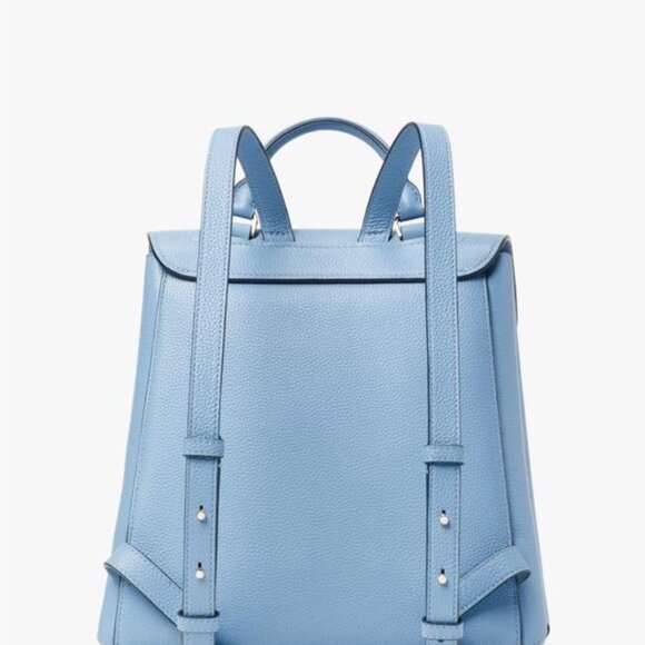 Kate Spade Essential Medium Backpack Blue Leather Turnlock Flap Bag - Picture 11 of 11